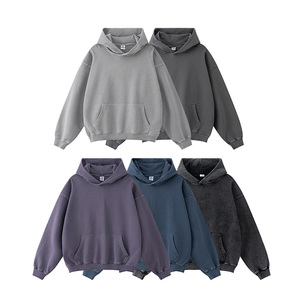 Sudadera con Capucha Extra Grande para Mujer, Color Sólido, Tejido de Algodón, Transpirable, Estilo Otoñal, Largo Regular, Manga Larga - Product Image 4
