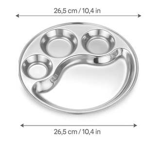 Platos de servir de acero inoxidable, platos desechables de calidad alimentaria, vajilla biodegradable para fiestas, bodas, eventos de catering - Product Image 2