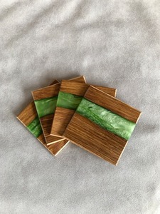 New Wooden & <b>Resin</b> Water Mug coaster for Tabletop Hot Sale <b>Epoxy</b> <b>Resin</b> coaster Best Quality Tea Cup coaster of Wood & <b>Resin</b> - Product Image 2