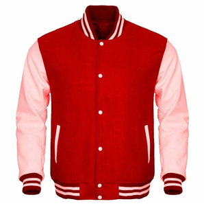 Custom High Street Unisex Basic Wool Baseball <b>Jacket</b> Letterman Stand Collar Outwear with Geometric Patchwork Design - Product Image 5