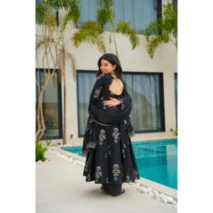 Designer Belle impression numérique Anarkali Costume Set Modeste Party Wear - Product Image 1