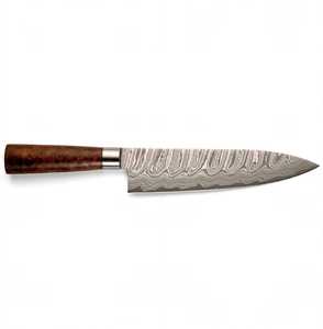 Couteau de chef en acier damas fait main sur mesure, style japonais Santoku, couteau de cuisine - Product Image 1