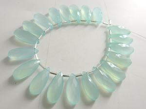 Calcédoine bleu Aqua à facettes larme pierre lâche perle faite à la main pour la fabrication de bijoux pierres précieuses 20X10MM - Product Image 5