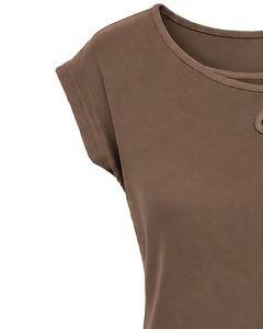 Custom Coffee Brown Women Casual T Shirt Floral Ring Neck Short Sleeve Summer Fashion Soft Stretch Ladies Tee Blouse <b>Top</b> Wear - Product Image 3