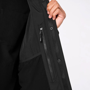 Men's Black Medical Scrub Jacket Polyester Woven Doctor Uniform Outerwear Hospital Workwear Apparel - Product Image 5