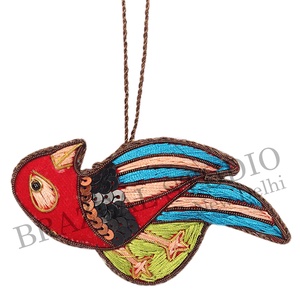 Árbol de Navidad hecho a mano tela bordada decoraciones personalizadas al por mayor ornamento con camello coche mar caballo estrella flor - Product Image 3