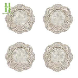 New Trend Natural Rattan Charger Plates Handwoven Wedding Table Decoration <b>Wicker</b> Scalloped <b>Placemats</b> From Vietnam - Product Image 2