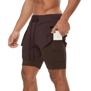 Shorts de sport pour hommes, entrejambe 5 pouces, couleur unie, logo personnalisé, coupe oversize, séchage rapide - Product Image 5