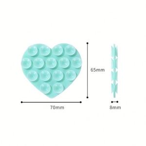 Support de téléphone en silicone double face en forme de cœur avec logo personnalisé, support à ventouse réutilisable pour usage domestique, cadeaux promotionnels d'entreprise - Product Image 2