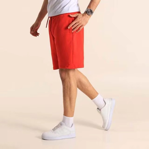 Pantalones Cortos Deportivos Rojos de Felpa para Hombre, Transpirables, de Algodón, con Logotipo Personalizado, Venta al Por Mayor - Product Image 5