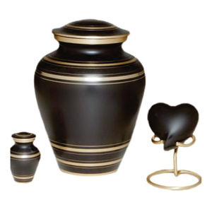 Handcrafted Black Brass Metal Cremation Urns for Adult Ashes Set Large Funeral Urn Small <b>Keepsake</b> Heart Urn <b>Box</b> Wholesale Urns - Product Image 1