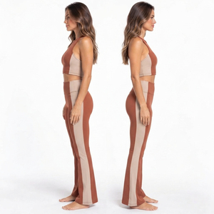 Ensemble de yoga pour femmes, coupe ajustée et design athlétique moderne, ensemble de vêtements de yoga sans coutures avec matière flexible - Product Image 5