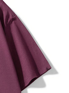 T-shirt décontracté pour homme, violet, à manches courtes, col rond, coupe oversize, uni - Product Image 2