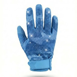 Gants de football américain 2026 en gros pour receveurs, avec strass, grip en silicone adhésif et logo personnalisé - Product Image 1