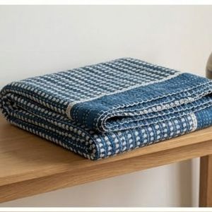Hand Block Printed Cotton Kantha Sanganer Queen Size Throw Large Width Handmade Indian <b>Quilt</b> Bohemian Bedroom Home Decor <b>Bedding</b> - Product Image 6