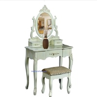 Table de maquillage française vintage durable avec charme miroir design royal de meubles européens meubles de maison en bois