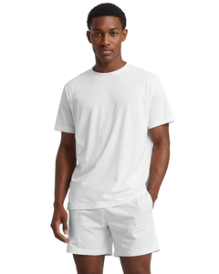 Conjunto Deportivo Ligero de Verano para Hombre, Camiseta de Manga Corta y Pantalones Cortos de Secado Rápido, Cuello Redondo, Color Sólido, Corte Holgado - Product Image 3