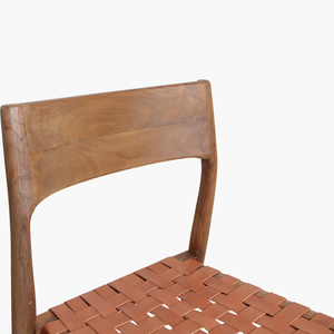 Modern Midcentury Wood Dining Chair with Leather Seat for Home and Restaurant Furniture - Product Image 5