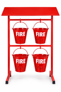 Support de seau à incendie en métal rouge, support pour 4 seaux, support de rangement en fer galvanisé pour atelier, garage - Product Image 3