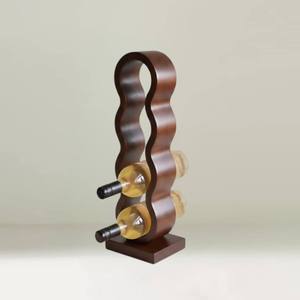 Modern Vertical Wave Wooden Wine Rack Stand Tabletop Bottle Holder Display Shelf <b>For</b> <b>Home</b> <b>Bar</b> Restaurant Decor Wholesale - Product Image 5