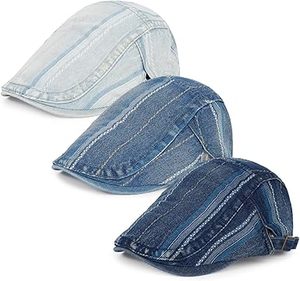 Gorra de Béisbol Unisex de Mezclilla de 5 Paneles, a Rayas, de Algodón Lavado, Informal, para Primavera/Verano, Ajustada, para Adultos - Product Image 4