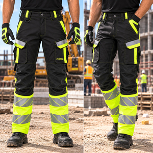 Hi-Visibility Reflective Stripes Breathable <b>Waterproof</b> Safety <b>Work</b> <b>Trousers</b> Construction Protective Workwear - Product Image 2