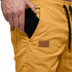<b>Men's</b> Mustered Cargo Jogger Pants Casual Lightweight <b>Trousers</b> With Side Pockets Elastic <b>Cuffed</b> Hem - Product Image 3