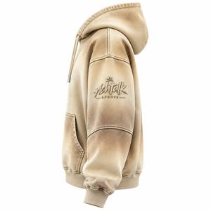 Sudadera con Capucha para Hombre, con Logotipo en Relieve, Oversize, de Algodón y Felpa, Estilo Casual, para Invierno, Transpirable, Lavada, Ecológica - Product Image 3
