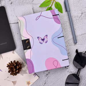 Journal sur le thème du papillon avec cadenas vintage | Carnet esthétique A5 avec design pastel |   Carnet en papier fait main pour écrire et offrir en cadeau - Product Image 3