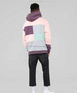 Personnalisé Rue Bonne Qualité Couper Coudre Conception Pull à Capuche Couture Bloc de Couleur Sweat à Capuche Homme Multicolore - Product Image 6