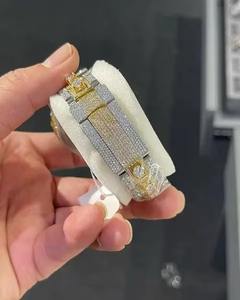 Reloj de diamantes de lujo con diseño único para hombre, con correa de acero inoxidable, movimiento de cuarzo resistente al agua, para uso empresarial, en venta. - Product Image 2