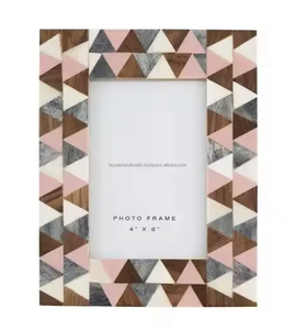 Marco de fotos con incrustaciones de hueso y resina hecho a mano, marco de mosaico para decoración de Mesa del fabricante indio - Product Image 2