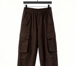 Custom Canvas Track Pants Loose Baggy Wide Leg Lightweight Waterproof Breathable Windproof Mens Vintage Cargo Drawstring Closure - Product Image 3