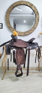 Selle de cheval western de qualité supérieure, durable, en cuir premium, avec arceau en bois/plastique, légère et confortable pour la compétition équestre - Product Image 6