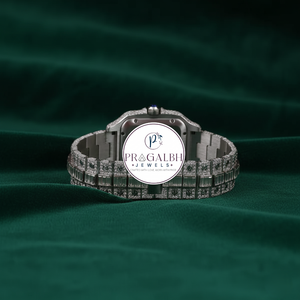 นาฬิกาข้อมือ Pragalbh Jewels Luxury Fashion รุ่นลิมิเต็ดอิดิชั่น ประดับเพชรโมอิสซาไนต์ ควอตซ์ สแตนเลสสตีล สำหรับผู้ชายและผู้หญิง - Product Image 2