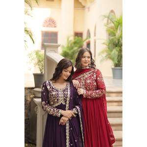 Sequins-Multi Embroidered Evening Gown for <b>Parties</b> Elegant Multi-Work <b>Dress</b> for Special Occasions - Product Image 3