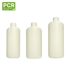 Flacon vide en plastique Boston blanc laiteux vert de 60 ml PCR HDPE pour sérum de soin de la peau, shampoing, écologique, recyclable (NA60-PCRPE) - Product Image 1