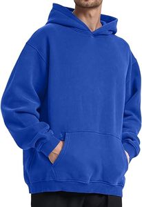 Sudadera con Capucha Azul Unisex, Estilo Urbano, Lavado Intenso, Vintage, Oversize para Hombre, Ecológica, 100% Algodón para Invierno - Product Image 3