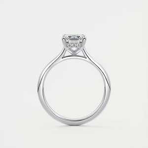 แหวนหมั้นเพชรทรงเหลี่ยมมรกต 2.80 กะรัต เพชรเลี้ยงในห้องปฏิบัติการ ประดับด้วยวงแหวนซ่อนรอบตัว ฝังในทองคำขาว 14k - Product Image 6