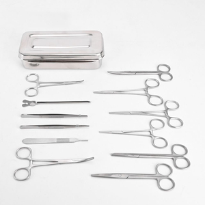 Ensemble d'instruments de chirurgie mineure réutilisables, kit d'instruments chirurgicaux généraux professionnels pour interventions mineures, chirurgie hospitalière - Product Image 1