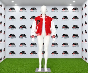 Chaquetas de Mujer con Logotipo Bordado en Chenilla, Cuerpo de Lana y Mangas de Cuero, Gran Venta 2027 - Product Image 5