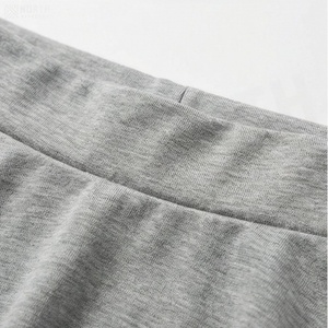 Women A-Line Mini <b>Skirt</b> Solid Gray <b>Elastic</b> Waist Knitted Cotton Spandex Casual Wear All Seasons - Product Image 4