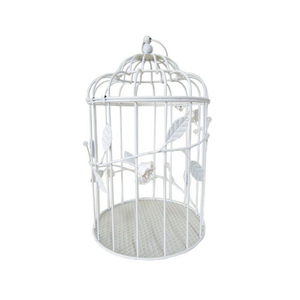 Cage à oiseaux ronde en métal doré, suspendable, décorative, avec fermeture à bouton-pression, pour usage intérieur, style antique - Product Image 4