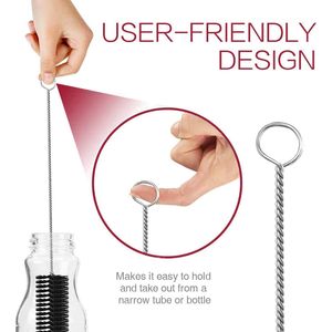 Spazzola per la pulizia di cannucce da 8,2 pollici con tubo in nylon, set da 10 pezzi con 10 diametri diversi per la pulizia delle spazzole - Product Image 4