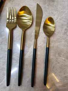 Elegant Stainless Steel Spoon <b>Fork</b> Set with Gold Floral Handles Premium Dining Cutlery - Product Image 3