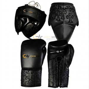 Nuevo Conjunto de Boxeo para Adultos MMA, Diseño Cristiano con Parches de Cruz, Cuero Vacuno Genuino de Primera Calidad, Suministro Directo de Fábrica - Product Image 2