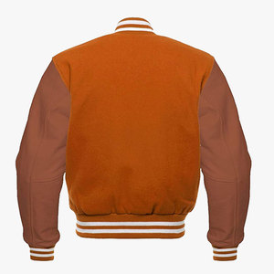 Chaqueta Varsity Azul Rey Personalizada para Hombre con Mangas de Cuero Marrón – Chaqueta Letterman con Cierre, Cuerpo de Lana, Ropa Exterior Casual de Estilo Urbano - Product Image 6