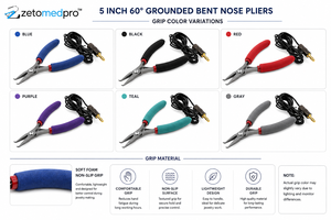 5 Pulgadas 60 °   Alicates de Punta Curva con Puntas Extra Finas para Soldadura de Joyería Permanente y Fabricación de Joyería Zetomed Pro - Product Image 5