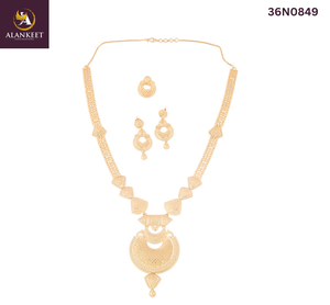 Collier long en laiton plaqué or 24 carats, chaîne à maillons, bijoux tendance pour femmes, cadeau pour mariage/anniversaire - Product Image 2