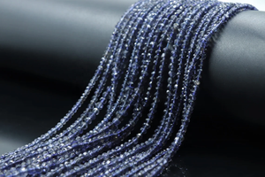 Excelente FORMA DE Rondelle facetada 4mm Iolite Beads Piedra preciosa natural para la fabricación de joyas - Product Image 4